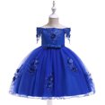 thumbnail image 1 of EGNMCR Robes de Soirée pour Femmes, Robes Formelles pour Femmes, Robes de Cocktail pour Femmes Robe Fille Robe Tout-Petit Filles Tulle Tulle Nœud Volants Robe de Fête d'Anniversaire Longues Robes Robe Fille, 1 of 9