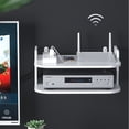 thumbnail image 3 of Jierger Punch-Free TV Component Floating Shelf, Wall Mounted Rack for Set-Top Box Router Game Consoles, Home Media Storage Shelf, No-Drill Floating Shelves, Home TV Accessory Storage Racks, 3 of 8