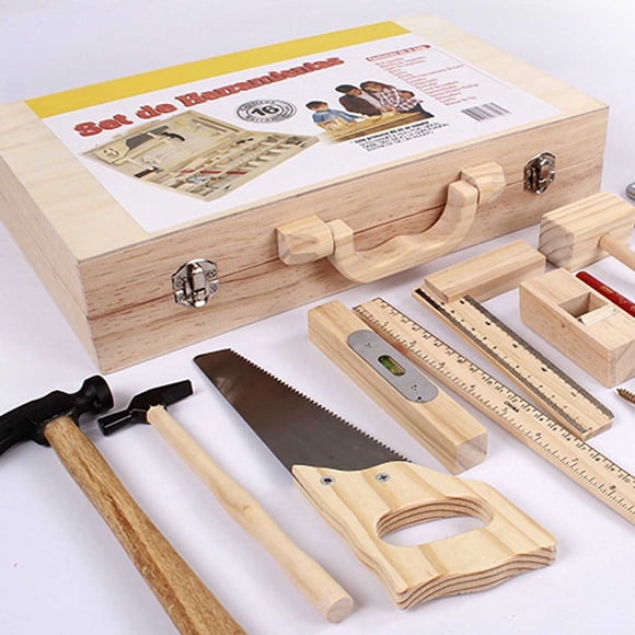 Dvkptbk Children's Repair Wooden Tool Box Toy Simulation Disassembly and Assembly Woodworking Baby Play House Educational Set office supplies