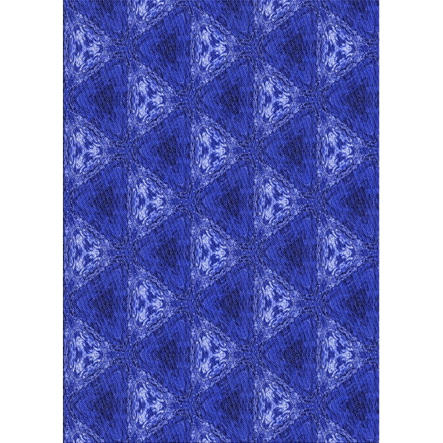 Ahgly Company Machine Washable Indoor Rectangle Transitional Blue Ribbon Blue Area Rugs, 7' x 9'