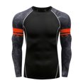 thumbnail image 1 of Leutsin Man O-Neck T-Shirt Manches Longues Automne Patchwork Blouse de Sport Tops, 1 of 3