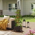 thumbnail image 2 of Costway 2 PCS Raised Garden Bed with Plant Box & Obelisk Trellis Lockable Wheels Cage Planter, 2 of 10