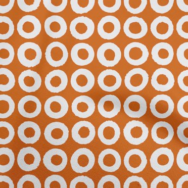 oneOone Cotton Poplin Twill Orange Fabric Geometric Sewing Craft Projects Fabric Prints By Yard 56 Inch Wide
