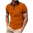 thumbnail image 2 of ylioge Mens Shirts Short Sleeve Golf Tees Shirt Office Work Pullover Button Collared Casual Color-Block Loose Comfort Tshirts Tops, 2 of 6