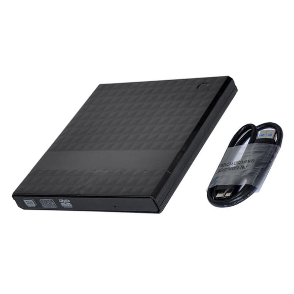 lionlar Portable USB 3.0 External DVD Burner Thin Recorder Optical Drive DVD-RW for Desktop PC, Widely Compatible Universal - Checkered Pattern, 148x142x16.2mm
