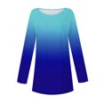 thumbnail image 5 of FAIWAD Women's Long Sleeve Tunic Tops Gradient Round Neck Trendy Spring Casual Pullover Tops, 5 of 5