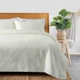 thumbnail image 3 of Peace Nest Premium Damask Pattern Reversible Coverlet Set 100% Soft Microfiber Fabric, Ivory, Full/Queen Size, 3 of 5