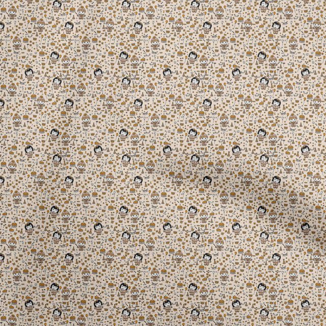oneOone Cotton Flex Brown Fabric Random Sewing Material Print Fabric By The Yard 40 Inch Wide