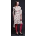 thumbnail image 2 of Bimba Kurti Asymétrique à Imprimé Floral Feuilles Roses et Magnolia pour Femmes Robe d'Été Indienne Tunique XX-Grand, 2 of 6