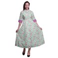 thumbnail image 1 of Bimba Robe à Manches Roulées pour Femmes à Imprimé Floral, Col Mandarin, Chemise Boutonnée - Xxx-Grand, 1 of 5