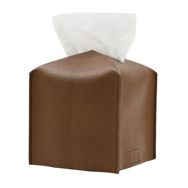 Storage Organizer Leather Tissue Cover for Indoor Use with Elegant and Functional Design for Home and Living Spaces