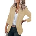 thumbnail image 1 of Innerwin Blazers Solid Color Women Cardigan Jacket Work Shawl Neck Slim Fit Business Jackets Apricot S, 1 of 6