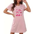 thumbnail image 4 of Vêtements de Nuit pour Femmes Robes de Nuit pour Femmes Robe de Nuit à Imprimé Cœur Manches Courtes Col Rond Chemise de Nuit Confort Robe de Pyjama Vêtements de Nuit T-Shirt Tenue d'Intérieur Robe de Maison Grande Taille Jupe de Pyjama TG, 4 of 5
