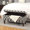 thumbnail image 4 of HomePop Transitional Fabric Large Decorative Storage Bench in Geo Gray, 4 of 18