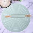 thumbnail image 4 of Rolling Pin and Non-Stick Dough Mat Set, Wooden Pastry Roller with Measured Baking Mat, Food Grade Pasta Making Kit for Countertops, Mint Green, 4 of 9