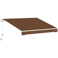 thumbnail image 1 of Outsunny Auvent Rétractable Manuel 10 Pieds x 8 Pieds avec Manivelle, Café, 1 of 10