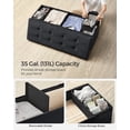 thumbnail image 4 of SONGMICS Storage Ottoman, Foldable Velvet Storage Bench, Footrest Stool, 15 x 43.3 x 15 Inches, Ink Black, 4 of 6