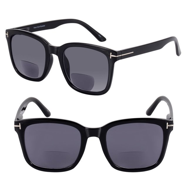 "la Jet Setter" 2 Paires de Lunettes de Soleil de Lecture Bifocales pour Femmes - Noir/noir - 1,75