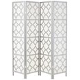 thumbnail image 4 of Roundhill Furniture Quarterfoil Infused Diamond Design 4-Panel Room Divider, Silver, 4 of 5