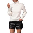 thumbnail image 2 of Dvkptbk Chandails pour Femmes Mode Féminine Décontractée Couleur Manches Longues Col Rond Chandail Vêtements en Liquidation, 2 of 9