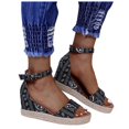 thumbnail image 3 of Women‘s Buckle Ankle Strap Espadrilles Wedge Sandals Open Toe, 3 of 6