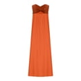 thumbnail image 4 of Robes à Encolure Croisée pour Femmes Sans Manches à Blocs de Couleur Robes Maxi Amples Décontractées de Vacances Longue Robe Orange, m, 4 of 7