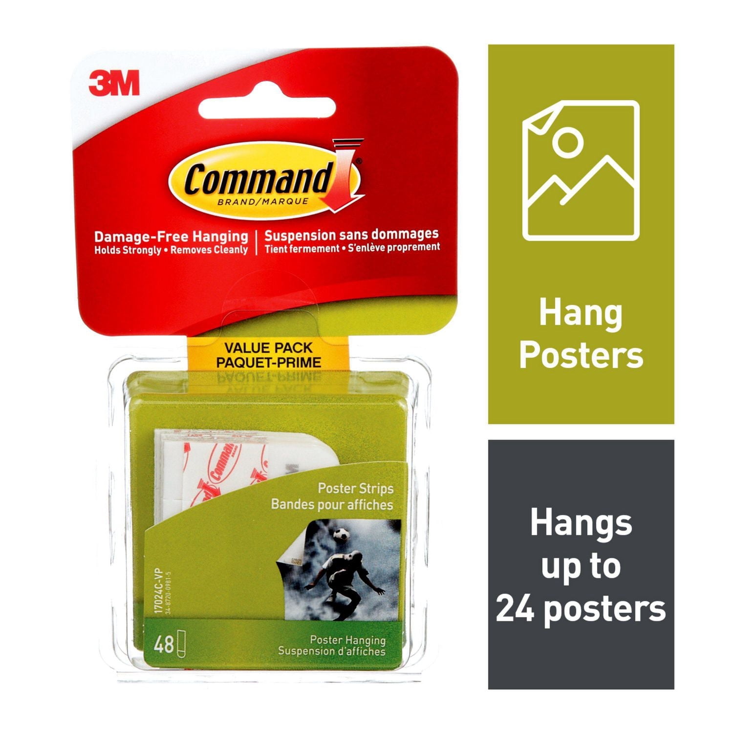 Bandes pour affiches Command(MC) 17024C-VP, Moyen, Paquet-Prime