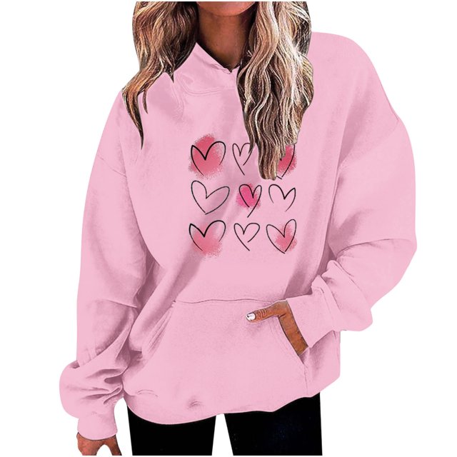 Birdeem Chandails à Capuchon et Chandails pour Femmes, Mode Décontractée, Saint-Valentin, Imprimés, Manches Longues