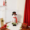 thumbnail image 2 of 5FT fabric standing snowman with extendable legs, black hat, 2 of 3