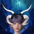 thumbnail image 4 of Devil Sheep Headband Gothic Punk Hair Accessory for Fancy Dress Costume White, 4 of 8