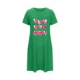 thumbnail image 5 of Pyjama de Fête Nuptiale Robes de Nuit pour Femmes Imprimé Cœur Robe de Nuit Manches Courtes Col Rond Chemise de Nuit Confort Robe de Pyjama Tenue de Nuit T-Shirt Tenue d'Intérieur Robe de Maison Pyjamas Mignons Vert TG, 5 of 5