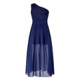 thumbnail image 3 of Lejafay Robe de Demoiselle d'Honneur Junior pour Fille, Combishort à Paillettes Sans Manches à une Épaule, Robe de Soirée Formelle Bleu Marine 10, 3 of 7