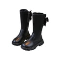 thumbnail image 2 of YUNAFFT Girls Knee-High Boots Bow Zipper Solid Color Chunky Sole Casual Princess Style, 2 of 8