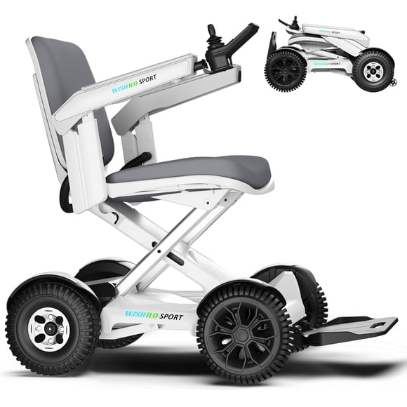 Electric Wheelchair Mobility Scooter 2 in 1, Premium Outdoor, Automatic Folding, Compact Heavy Duty Mobile w/ Powerful Dual Motors, Foldable Portable for Adults Seniors