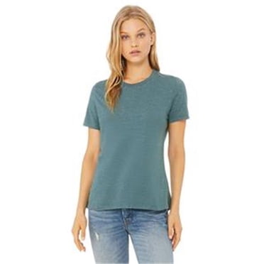 Bella & Canvas B046453670 Womens 4.4 oz Relaxed Jersey Short Sleeve CVC T-Shirt, Heather Deep Teal - 2XL