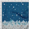 thumbnail image 1 of Soimoi Silk Fabric Cedar Tree & Snowflake Panel Print Fabric by The Yard 42 Inch Wide, 1 of 3