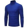 thumbnail image 1 of Men Cotton High Neck Pullover Sweater Tops Turtleneck Shirts Light Gray 3XL, 1 of 5