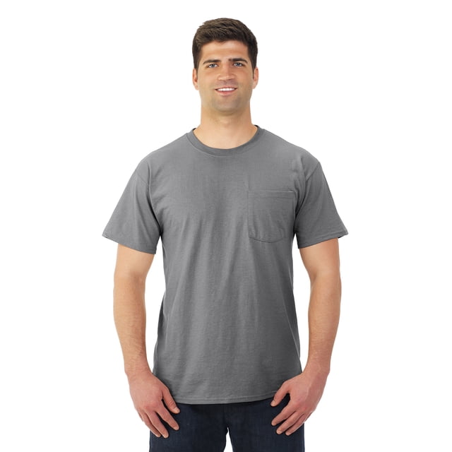 Jerzees T-Shirt à Col Rond à Manches Courtes avec Poche pour Hommes DRI-POWER Active, TG, Oxford