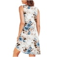 thumbnail image 5 of Ovzne Robes pour Femmes Robe pour Femme Imprimé avec Poches Chemises de Nuit Sans Manches Vêtements de Nuit Plissée devant Chemise de Nuit Col Rond Robe pour Femmes Imprimée Liquidation, 5 of 5