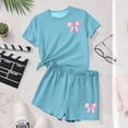thumbnail image 3 of Robe d'Été à Manches Courtes Haut à Manches Courtes et Short Ensemble Deux Pièces pour Enfants Mignonne Détente d'Été Col Rond, 3 of 7