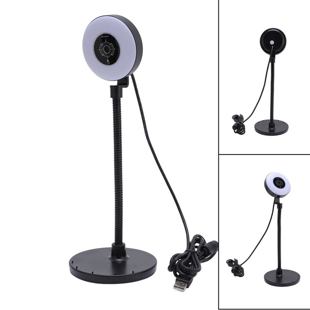 Webcam with Light, Bendable Rod Webcam with Fill Light 5MP Auto Focus Built in Mic for Online Learning