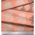 thumbnail image 2 of Soimoi Tissu Poly Georgette Imprimé Floral & Éléphant au Mètre 52 Pouces de Large, 2 of 3