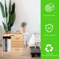 thumbnail image 2 of 1Pack Night Table Rectangular Khaki Wood Bedside Use 42X32Cm, 2 of 9