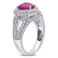 thumbnail image 2 of 5.00 Carat (ctw) Lab-Created Ruby Heart Ring in Sterling Silver with White Sapphires, 2 of 5