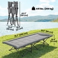 thumbnail image 3 of Outsunny Camping Cot for Adults with Padded Cushion, Grey, 3 of 10