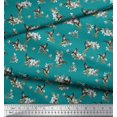 thumbnail image 2 of Soimoi Crepe Silk Fabric Leaves,Flower & Humming Bird Print Sewing Fabric Yard 42 Inch Wide, 2 of 3
