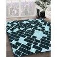 thumbnail image 2 of Ahgly Company Indoor Rectangle Patterned Tiffany Blue Area Rugs, 6' x 9', 2 of 6