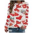 thumbnail image 2 of Sweat-shirt de Noël pour Femmes 2023 Mode Print Sweat-shirt à Col Rond Respirant Confortable sur l'Autorisation, 2 of 5