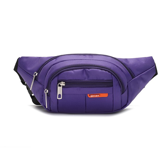 Sac Banane Unisexe Violet à Grande Capacité avec Multiples Poches à Glissière. Fabriqué en Tissu nylon Imperméable et durable, Comprend une Sangle Ajustable pour un Ajustement Polyvalent. Convient comme Sac Banane pour le Voyage, la Randonnée, le Vélo et les Entraînements.