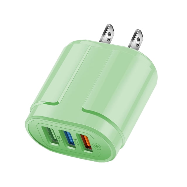 3-port USB Charging Head Macaron Color Matching Charging Head Portable USB Charging Head